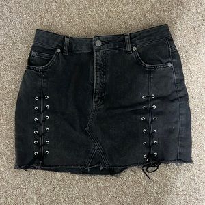 Topshop black denim skirt. Perfect condition.
